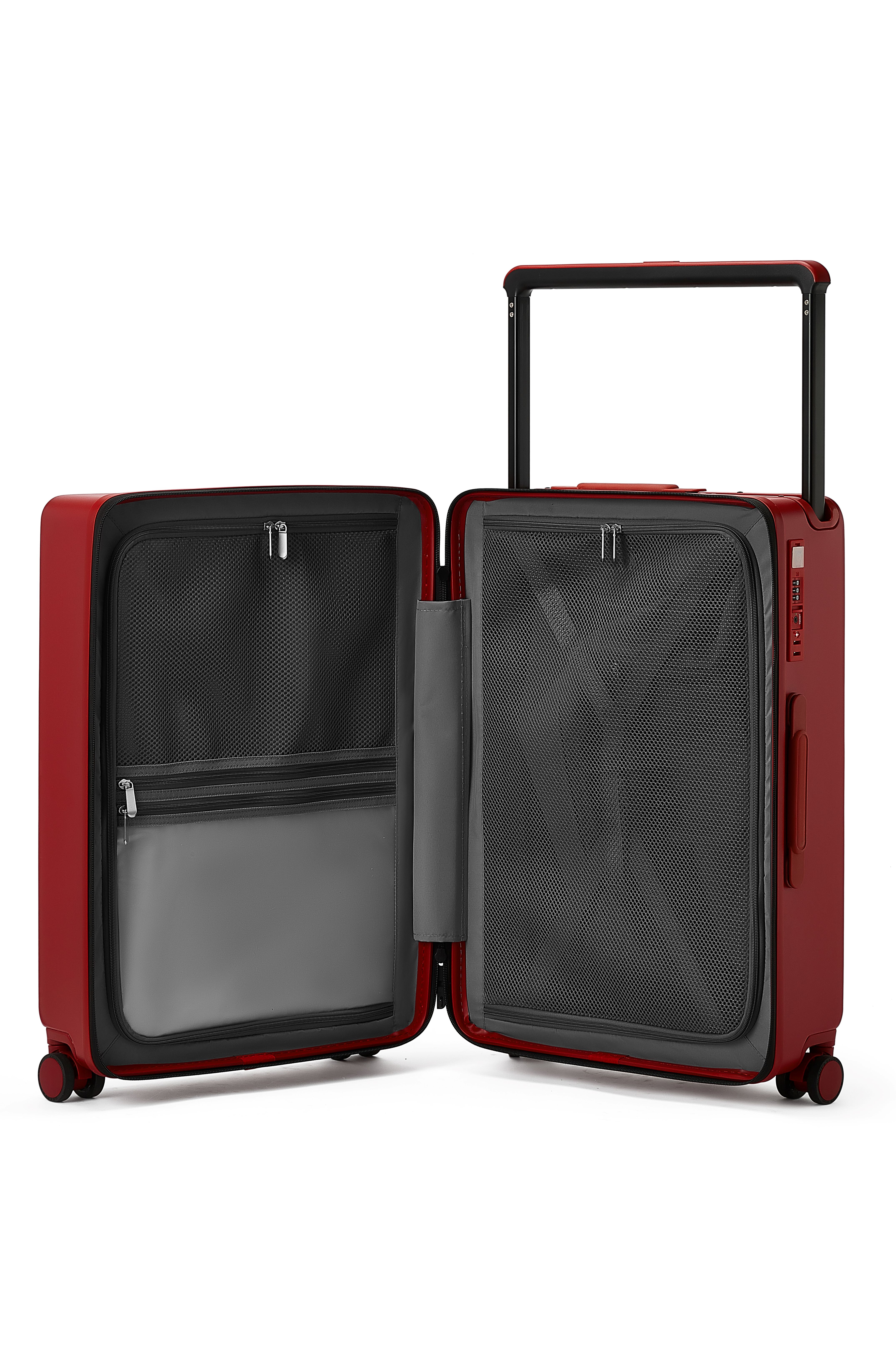 Leagann an mhonarcha suitcase bagáiste ríomhaire saincheaptha cás crua 20-orlach a sheoladh ar bord cás
