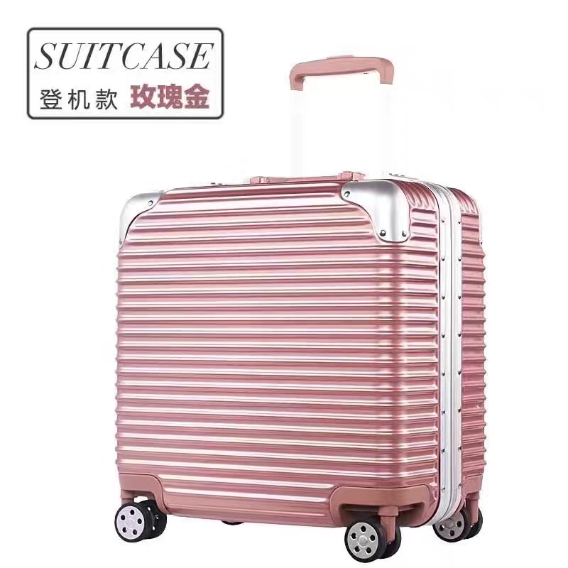 Cáis bagáiste tralaí ABS 18-orlach le suitcase fráma alúmanaim cás marthanach agus rothaí spinner